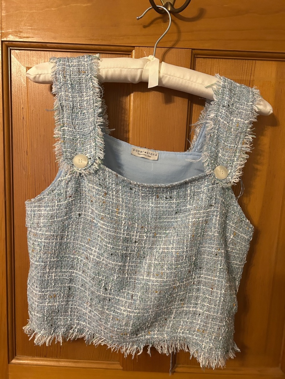Light Blue Tweed Teen Tank Top with matching shorts size M